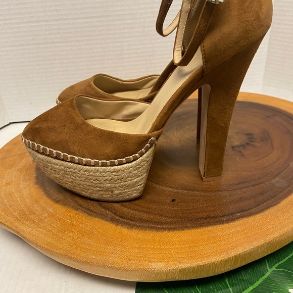 Zara Soft Suede Espadrilles platform Ankle Strap Heels - Picture 8 of 13